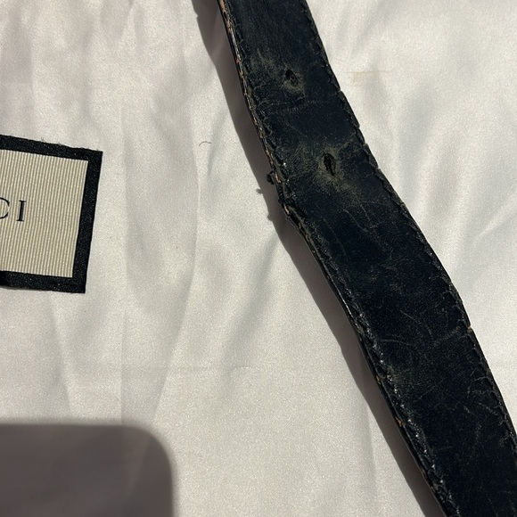GUCCI black leather belt interlocking G buckle Mens 40” - Picture 5 of 7